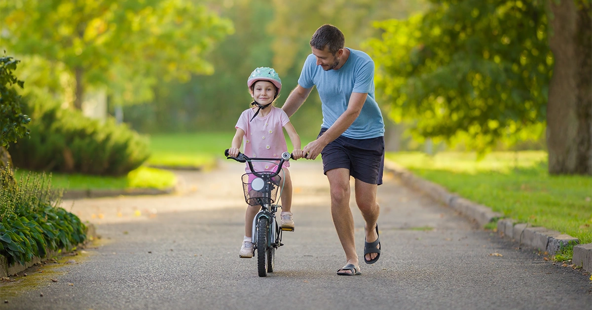 A father and daughter enjoying their time