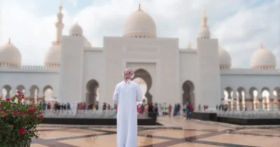 Arab man in kandora as part of the Abu Dhabi traditions and customs