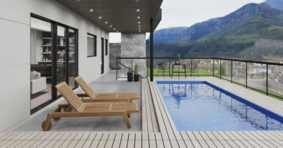 House with a pool and mountains to show the best home renovation tips