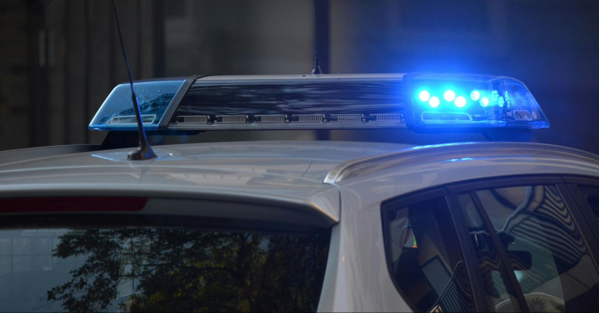 Police lights on a police car