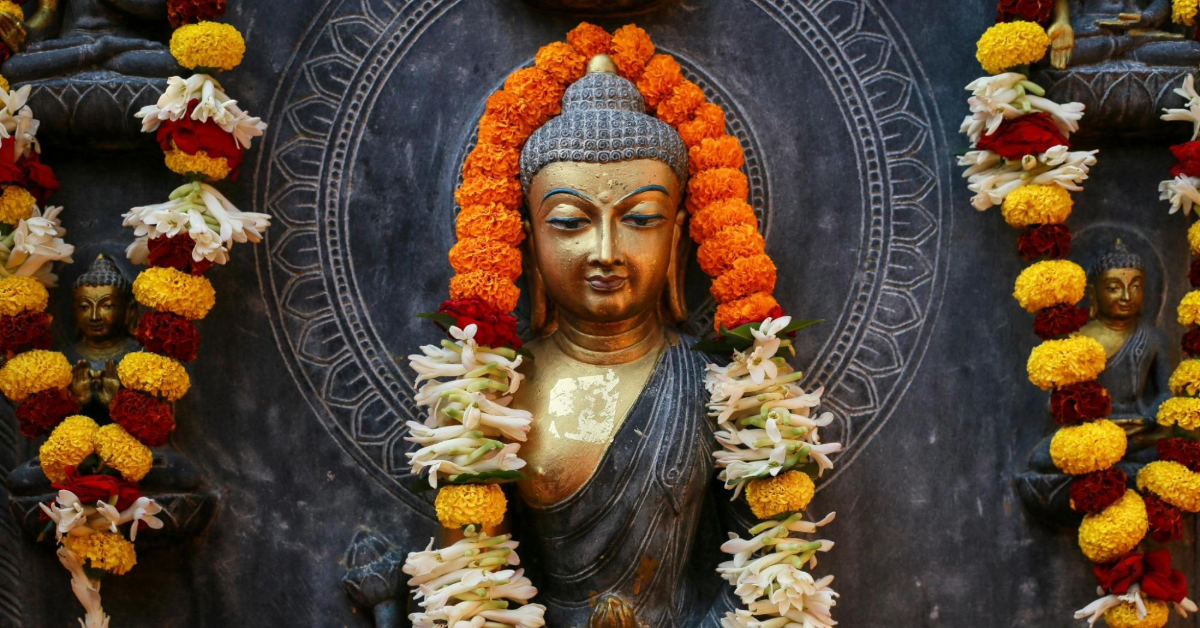 The buddha inside a hindu temple in dubai