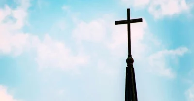 The cross on top of the st marys church dubai