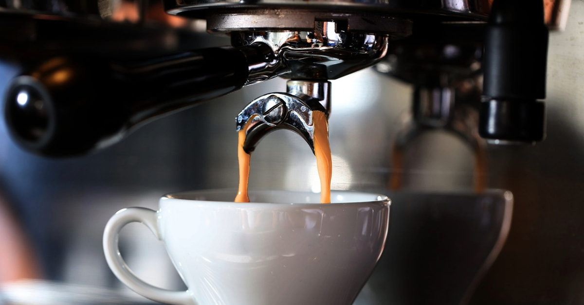espresso being made in an espresso machine