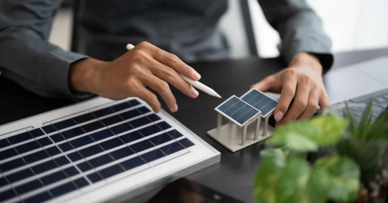 man planning solar panel for home installations