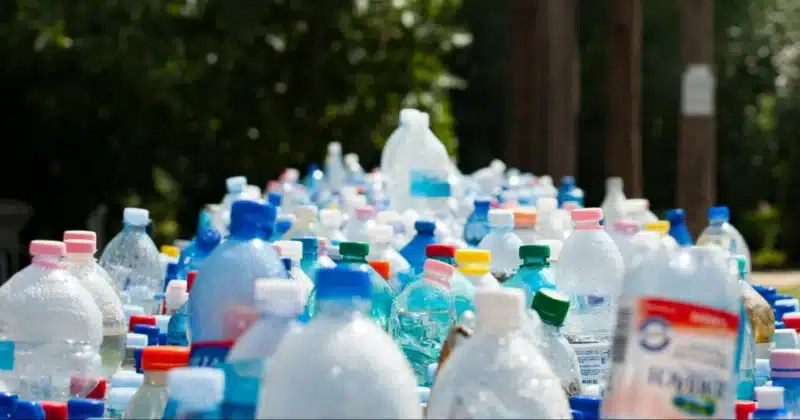 large amount of plastic bottles