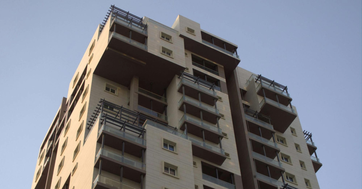 low angle shot of a residential building in Doha