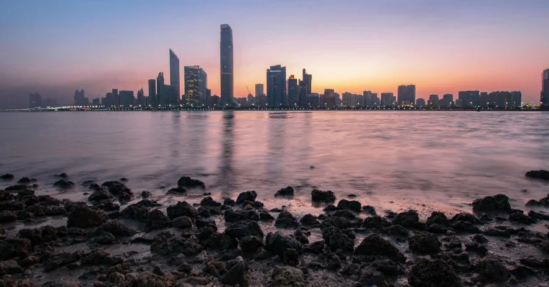 Abu Dhabi’s skyline and beach