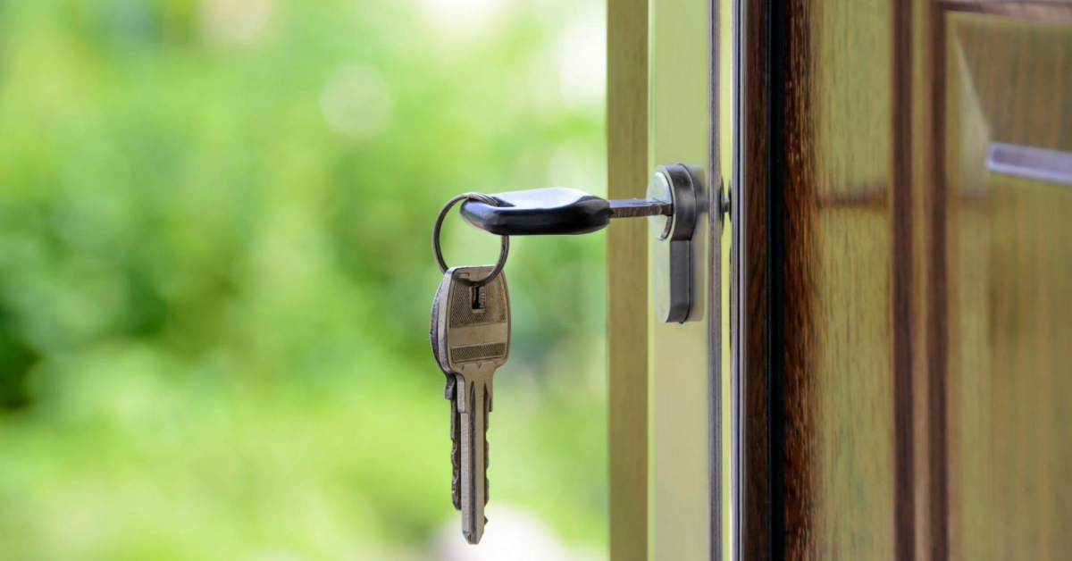 Black Handled Key on Key Hole