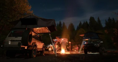 Campsite in the UAE at night
