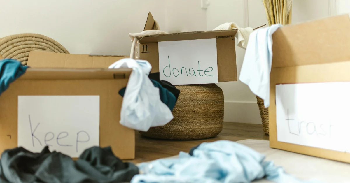 Decluttering before moving