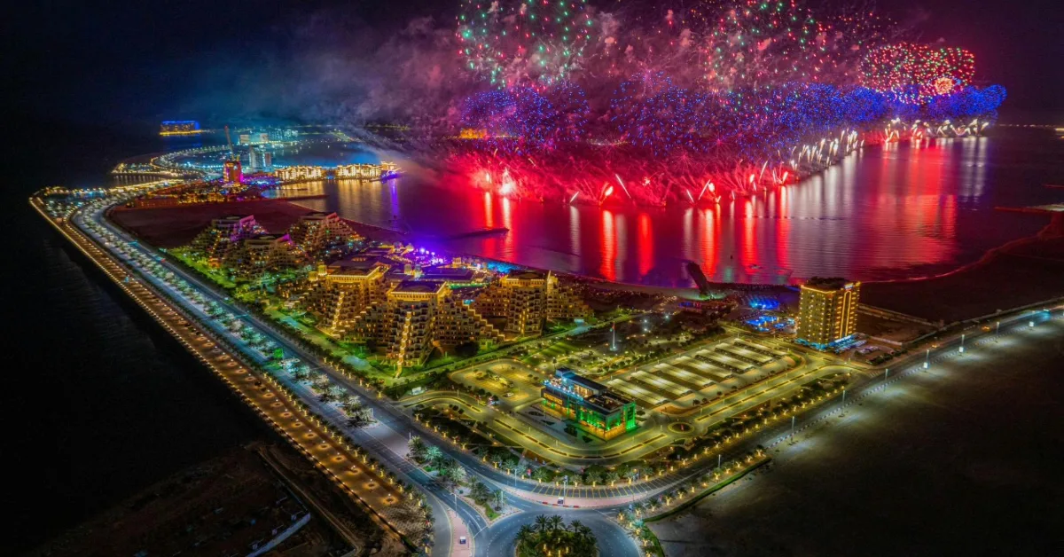 Fireworks display in Al Marjan Island