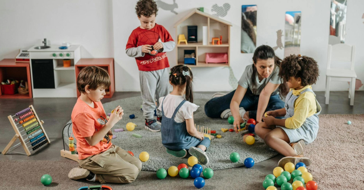 Interactive activities in a nursery