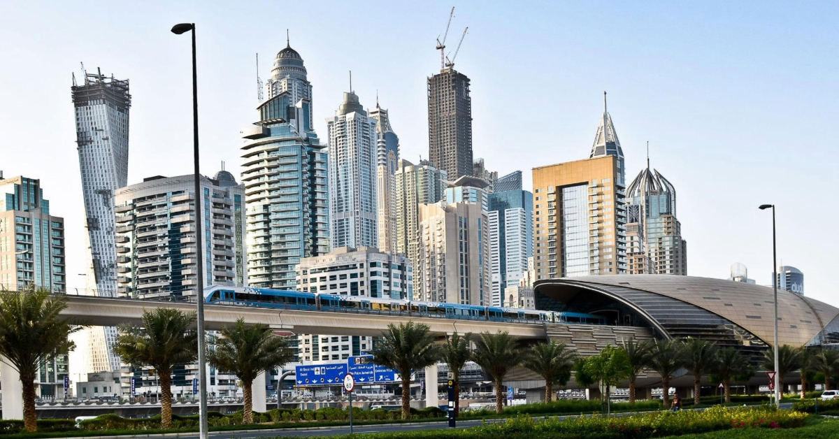 Metro station in Dubai during daylight hours
