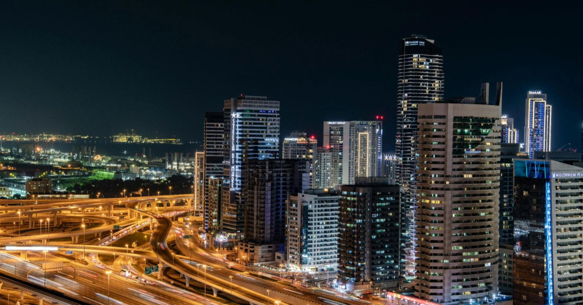 Night cityscape of Dubai