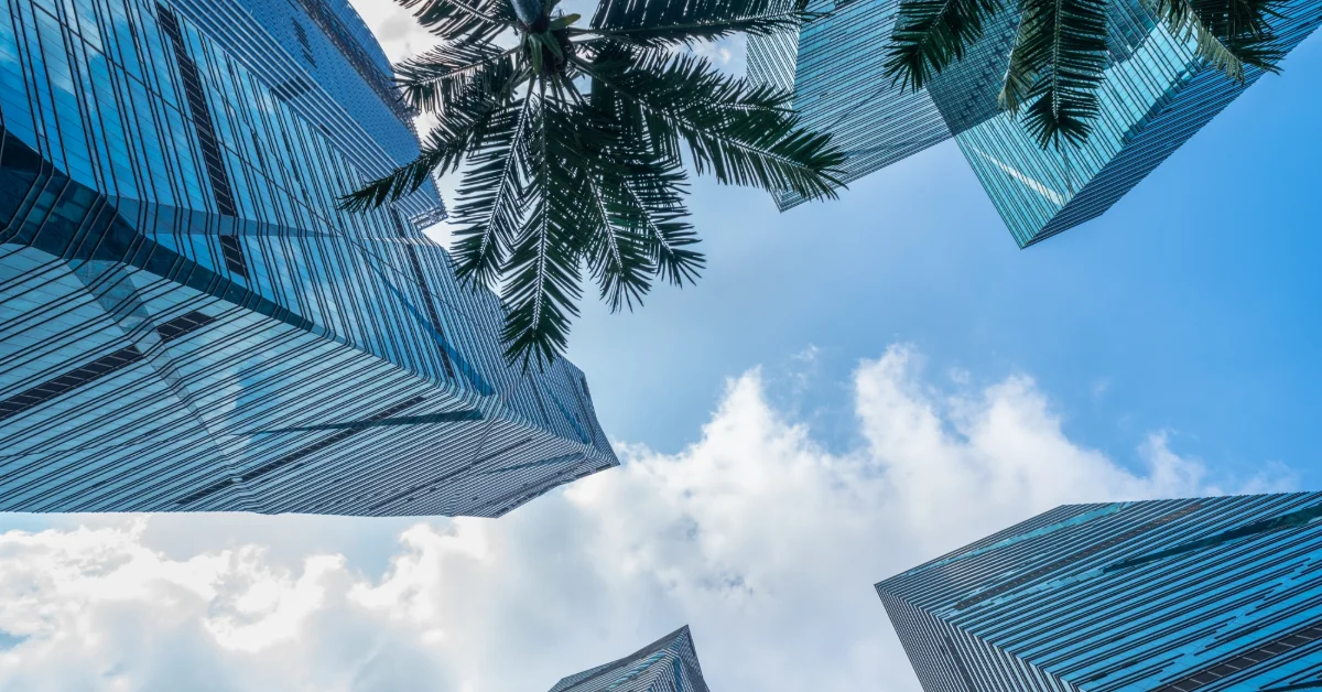 Skyscrapers from a low angle view