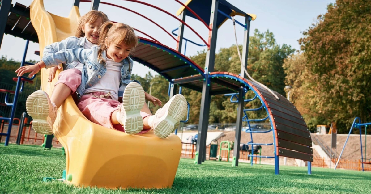 Kids enjoying the playground