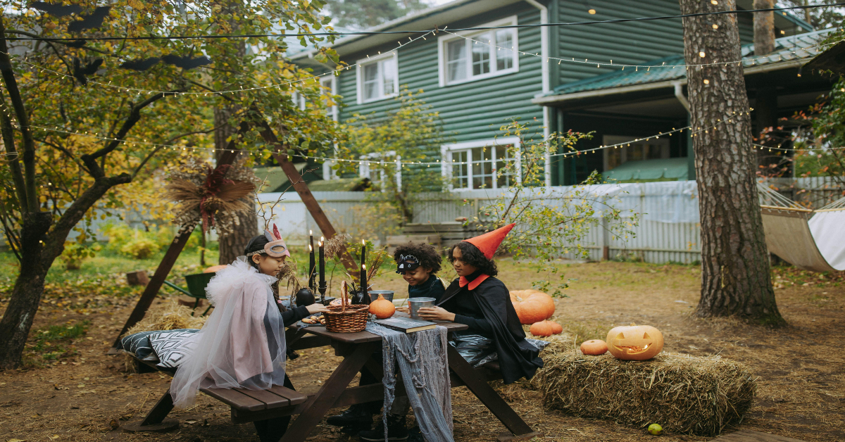Kids celebrating Halloween