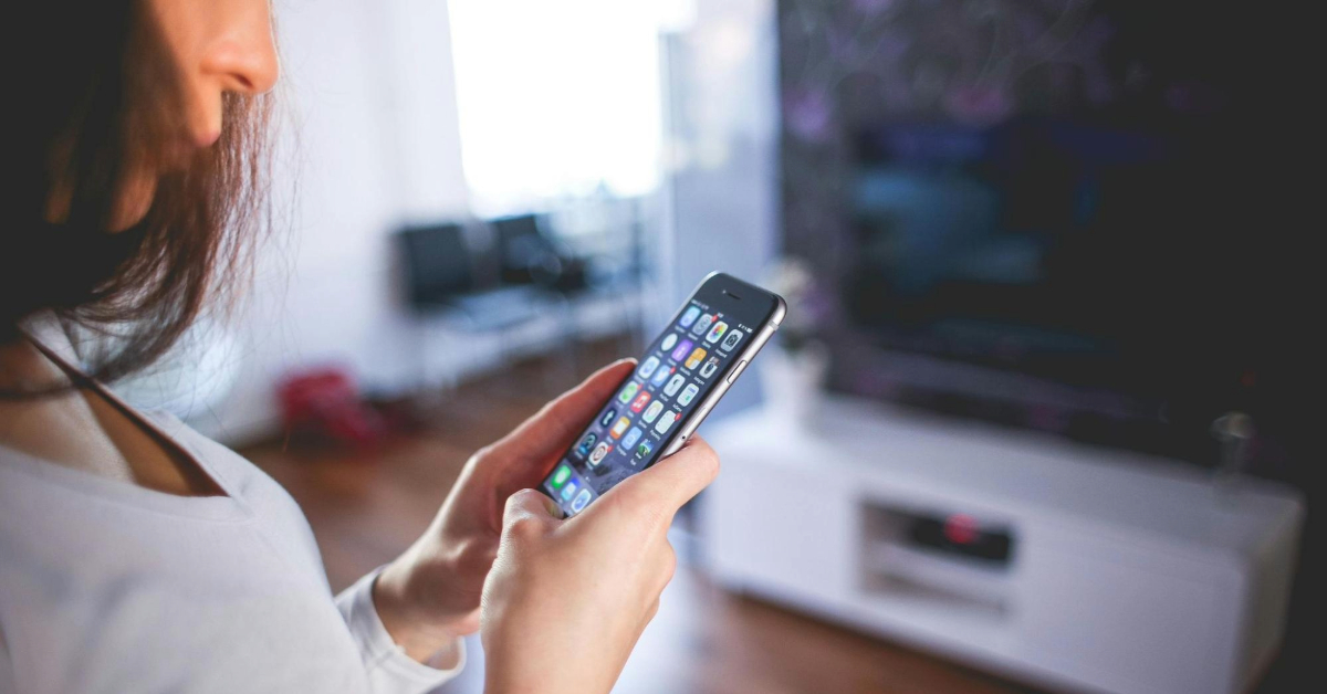 smart home device in hand