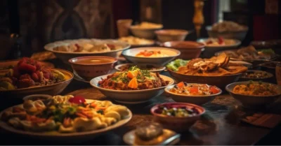 Table of various dishes