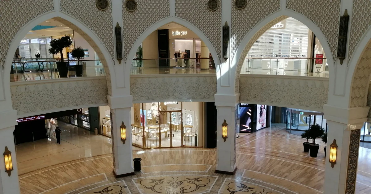 A modern shopping mall in Dubai