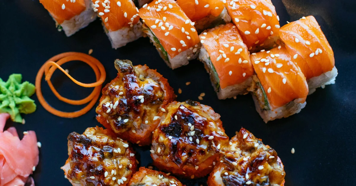 Sushi served in a dinner in Dubai