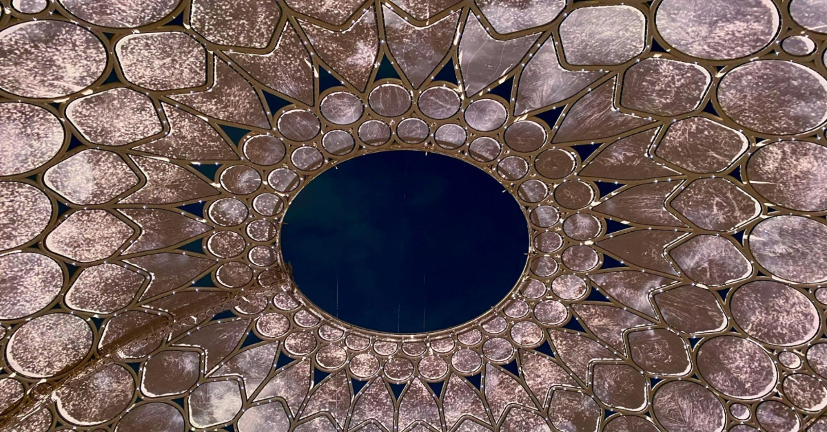 A top view of the Al Wasl Plaza Dome at Expo City Dubai