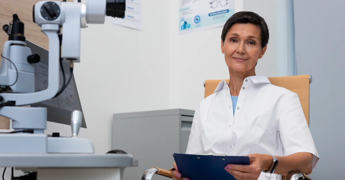 An ophthalmologist in an eye test centre in Ras Al Khaimah