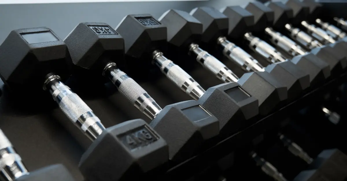 Black dumbbells with different weight