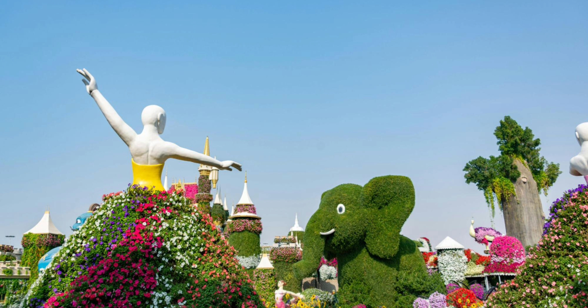 Dubai Miracle Garden in Summer