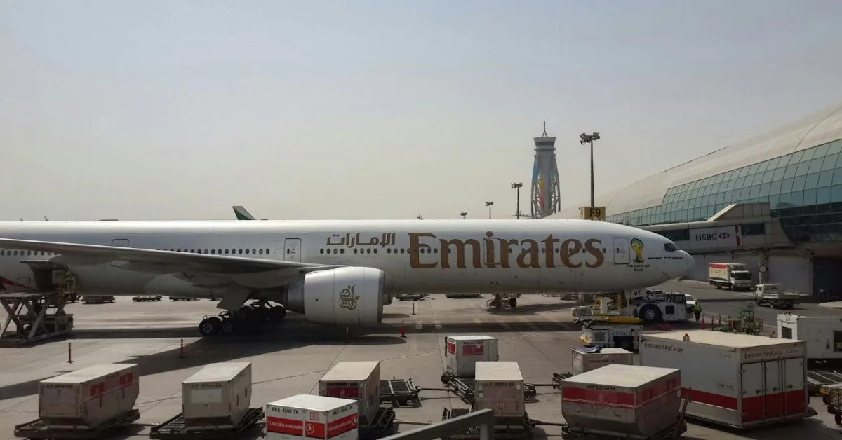 Emirates Boeing in Dubai International Airport Terminal 2