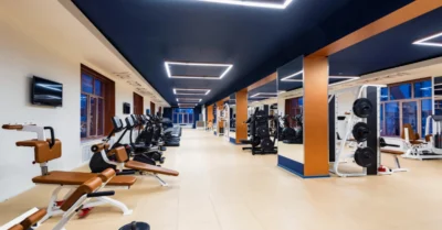 Fitness machines in a gym