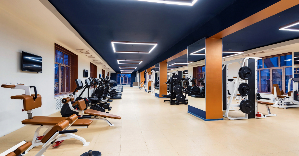Fitness machines in a gym