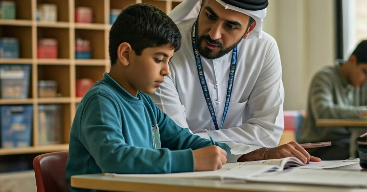 Shadow teacher with a student of determination