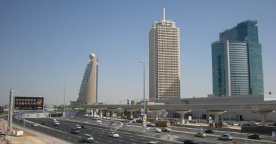 Sheikh Zayed Road Dubai in daylight