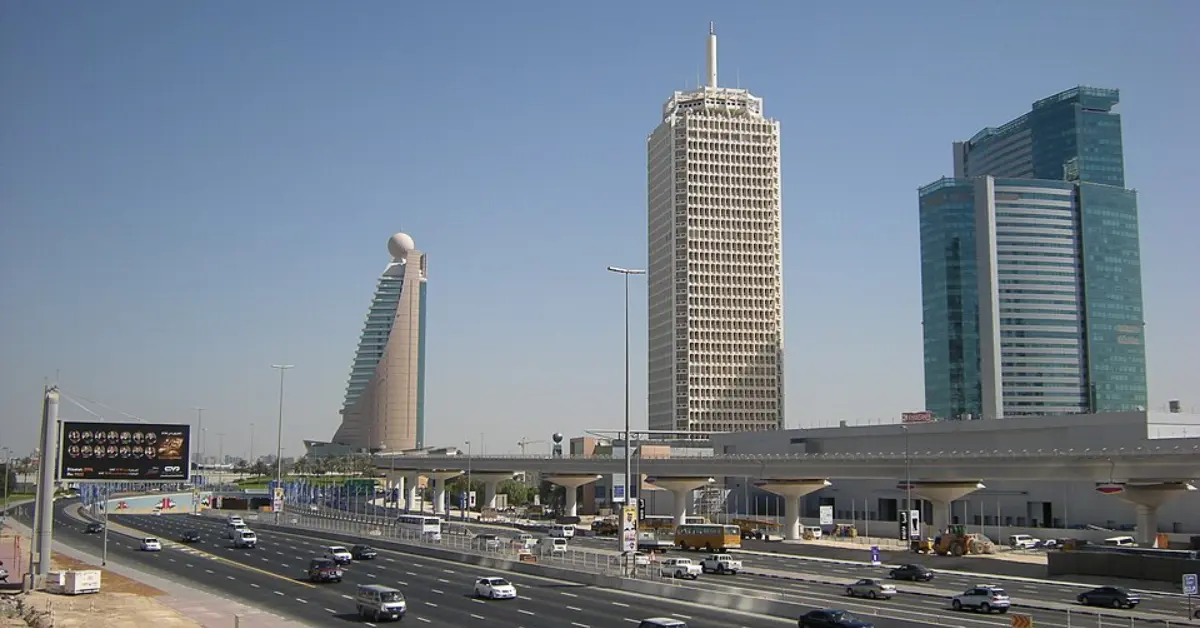 Sheikh Zayed Road Dubai in daylight