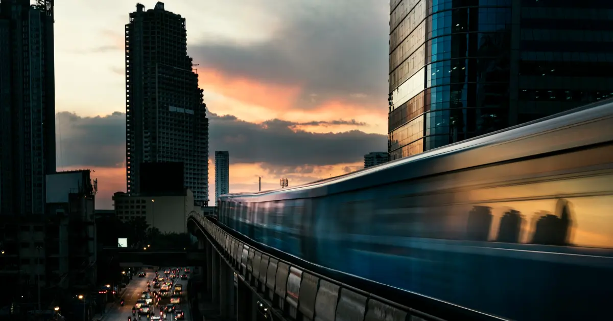 Skyline cityscape building sunrise twilight