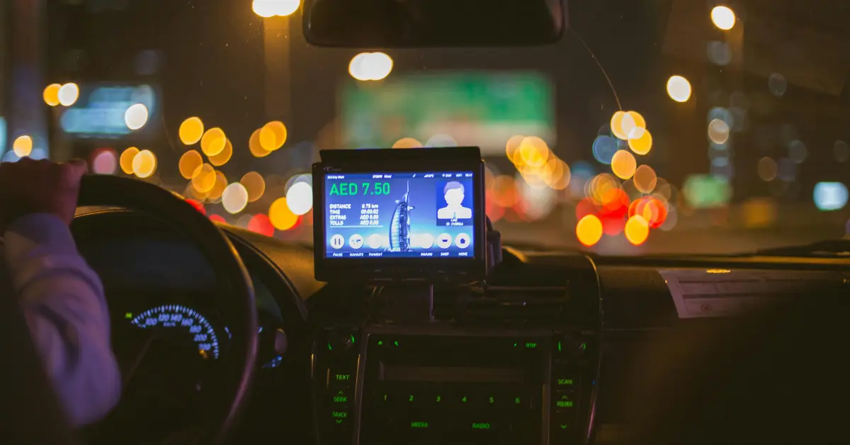 Taxi ride in Dubai
