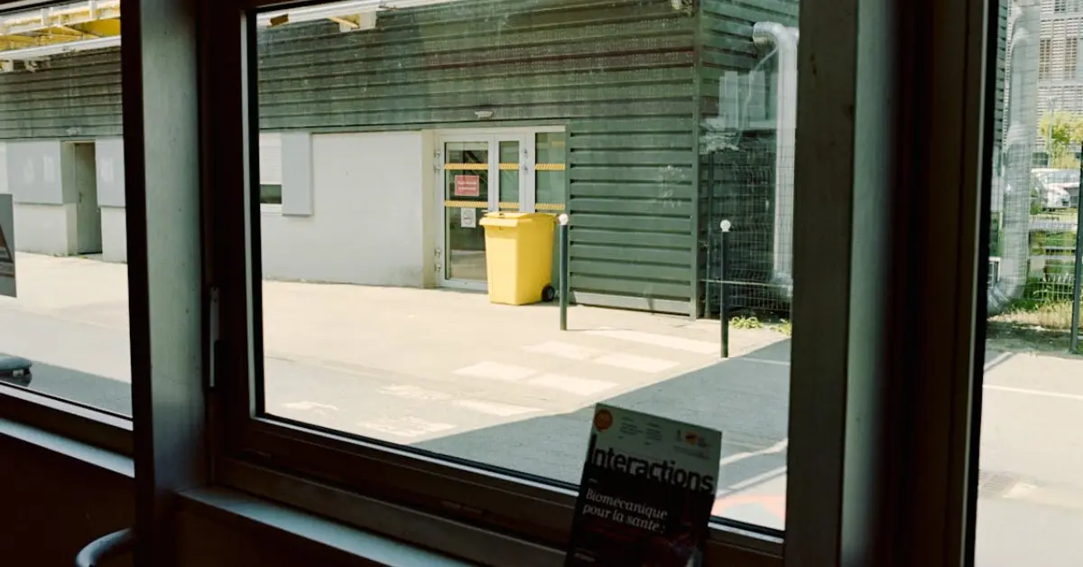 View from a Window Overlooking an Industrial Area