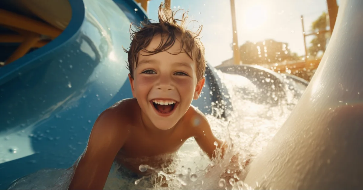 Young boy at the water park