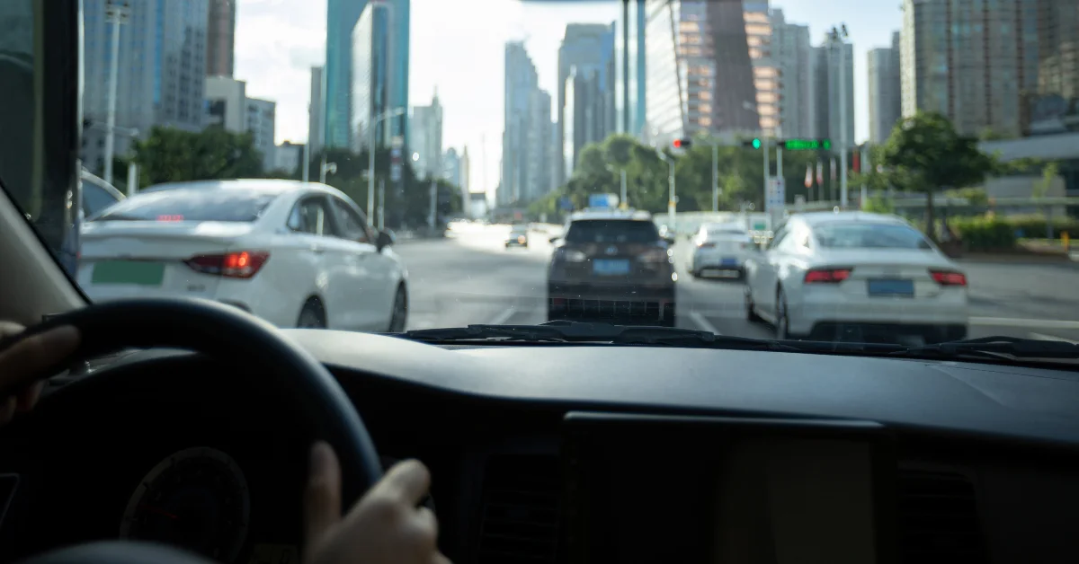 Taxi driver driving his car in Dubai