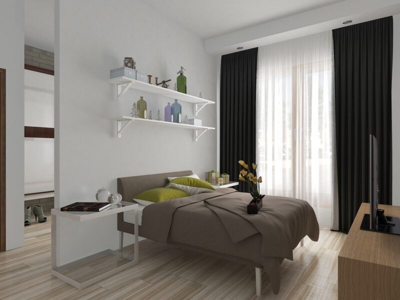 Bedroom in a small house to show to how downsize your home