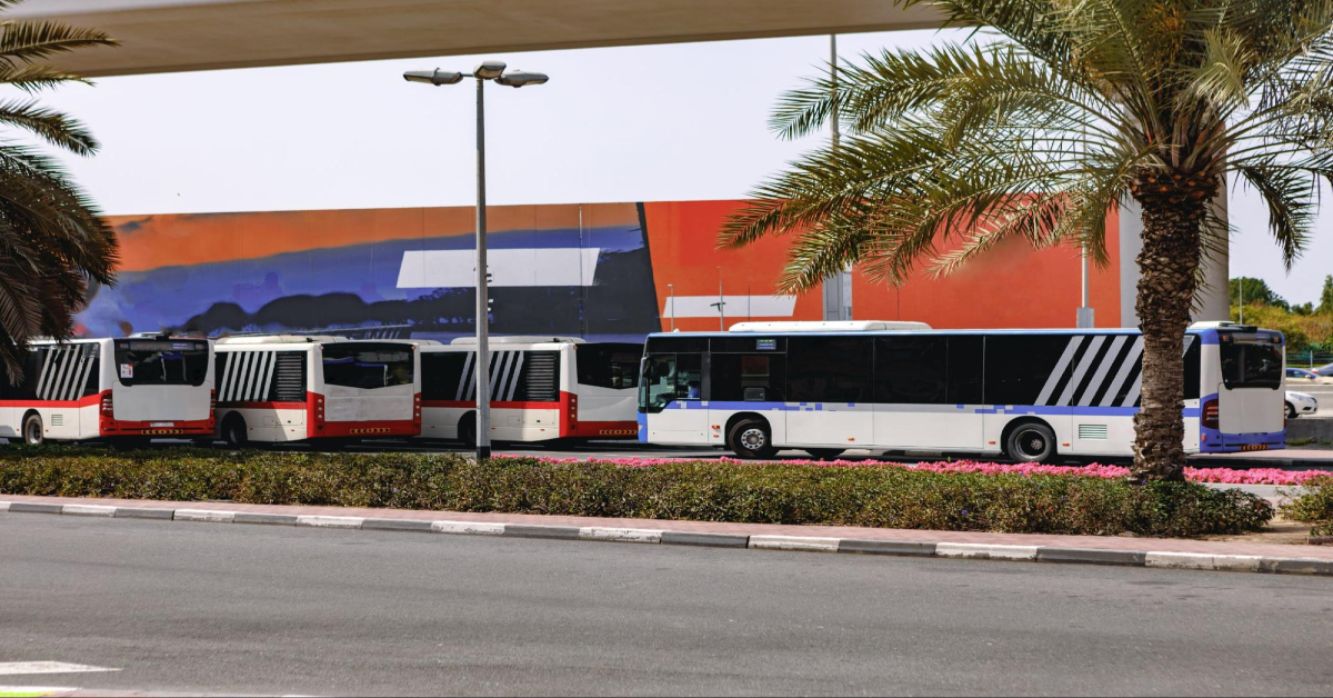 RTA buses navigating the roads of Dubai