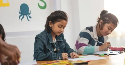 Children learning in an indian school in fujairah UAE