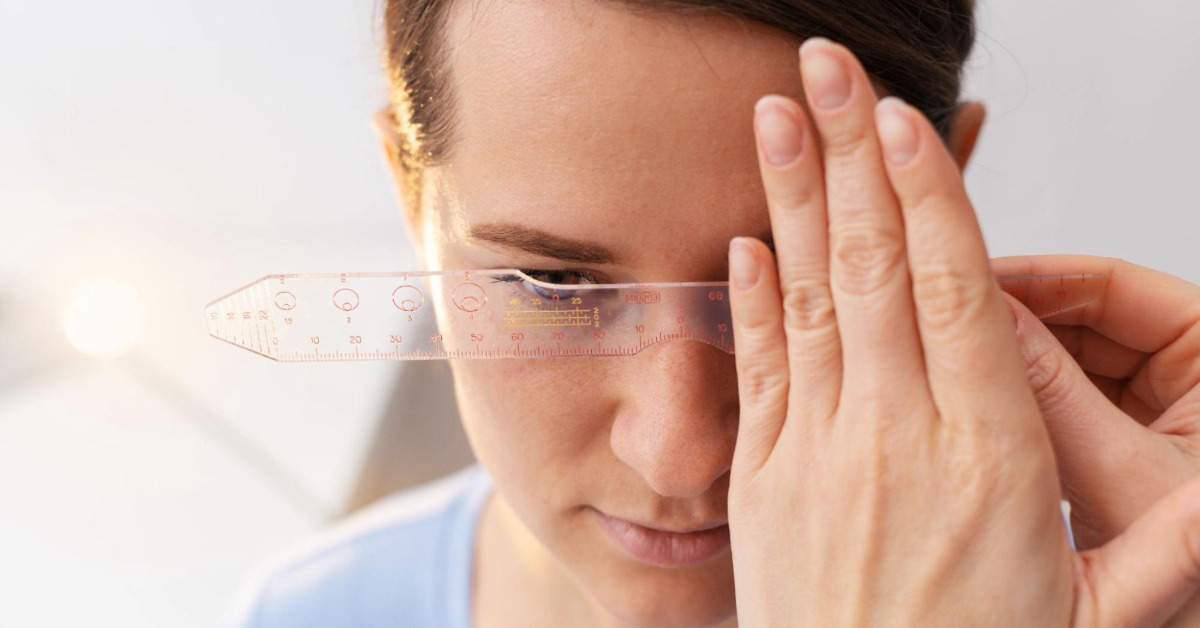 An ophthalmologist checking a patient’s eyesight