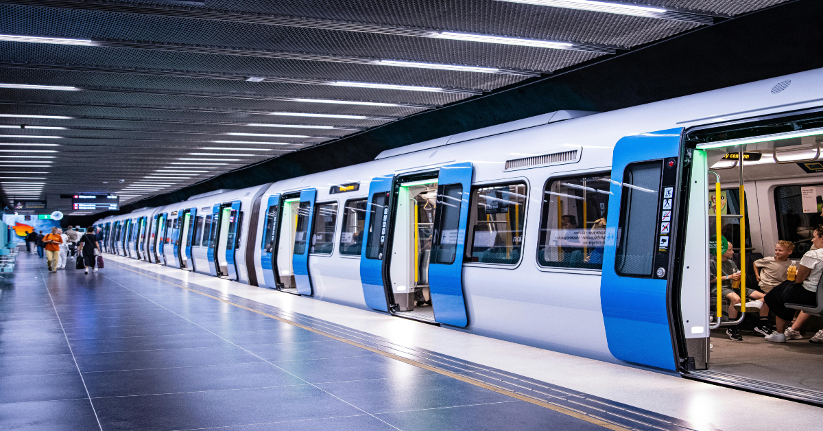  metro station with passengers