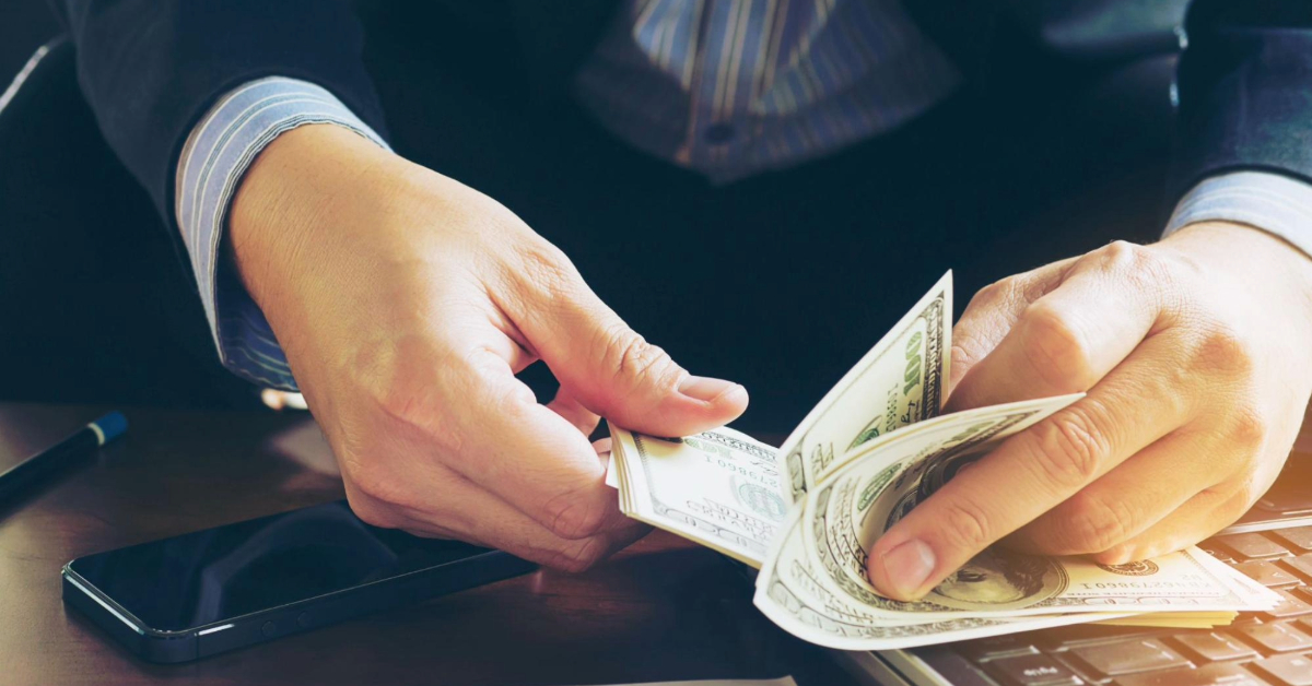 A man counting money