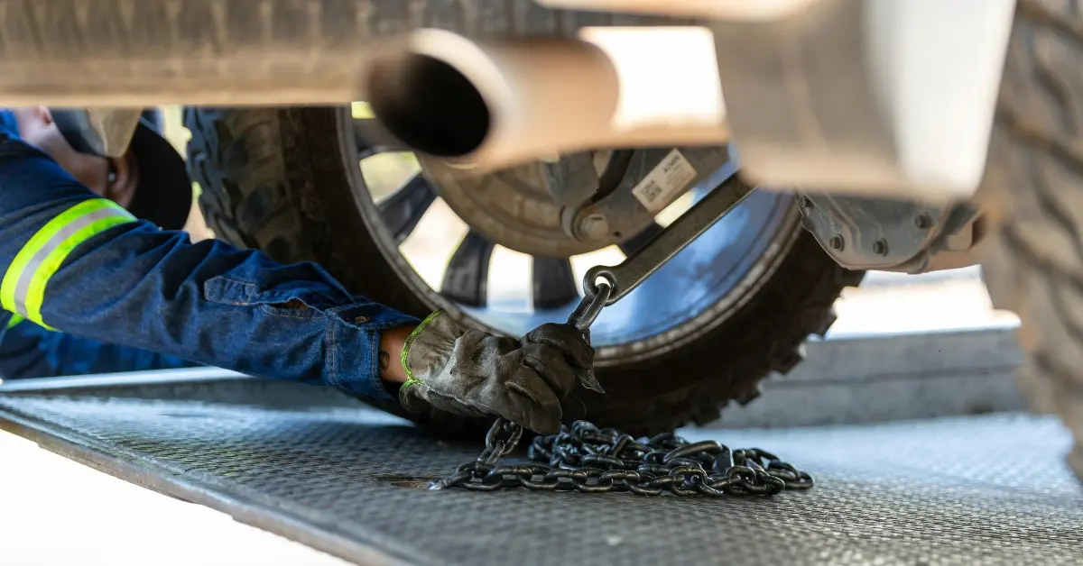 A mechanic working on a car in a garage in Sharjah