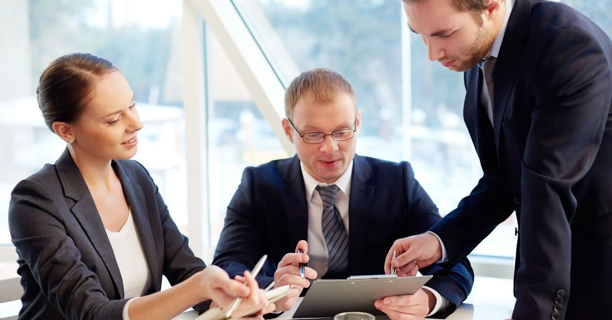 Business Executives in the meeting room having a discussion