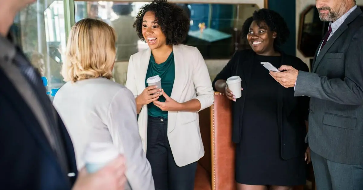 Business networking at the Gulfood Manufacturing exhibition