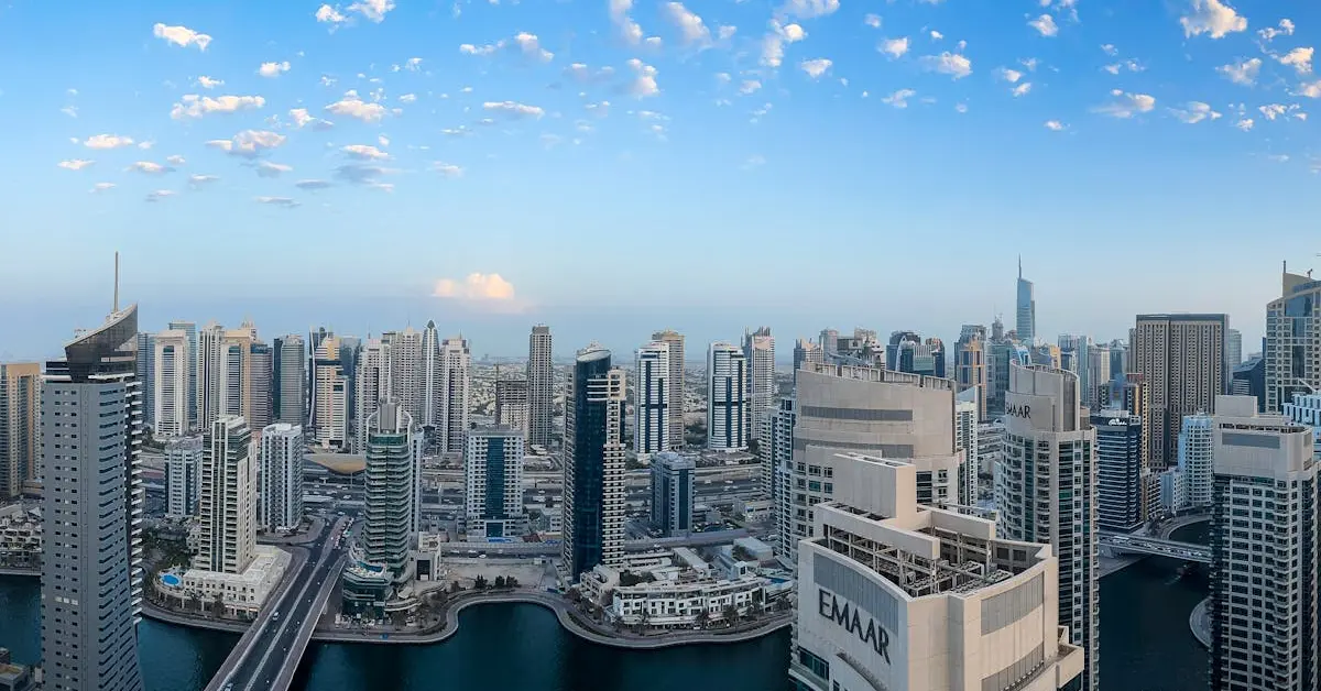 Panoramic View of Dubai Marina Skyline